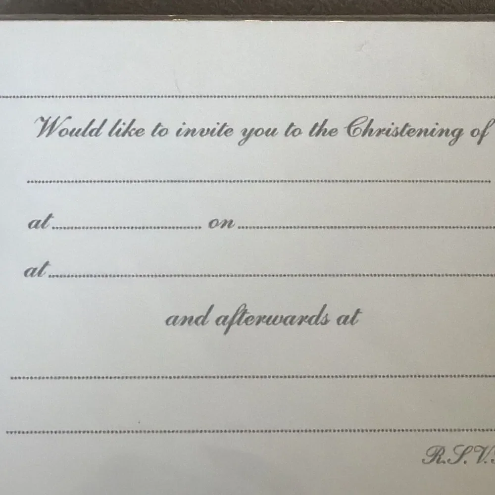 Caspari Christening Invitations Thermography 20 Cards Envelopes 2 Packs NOS New